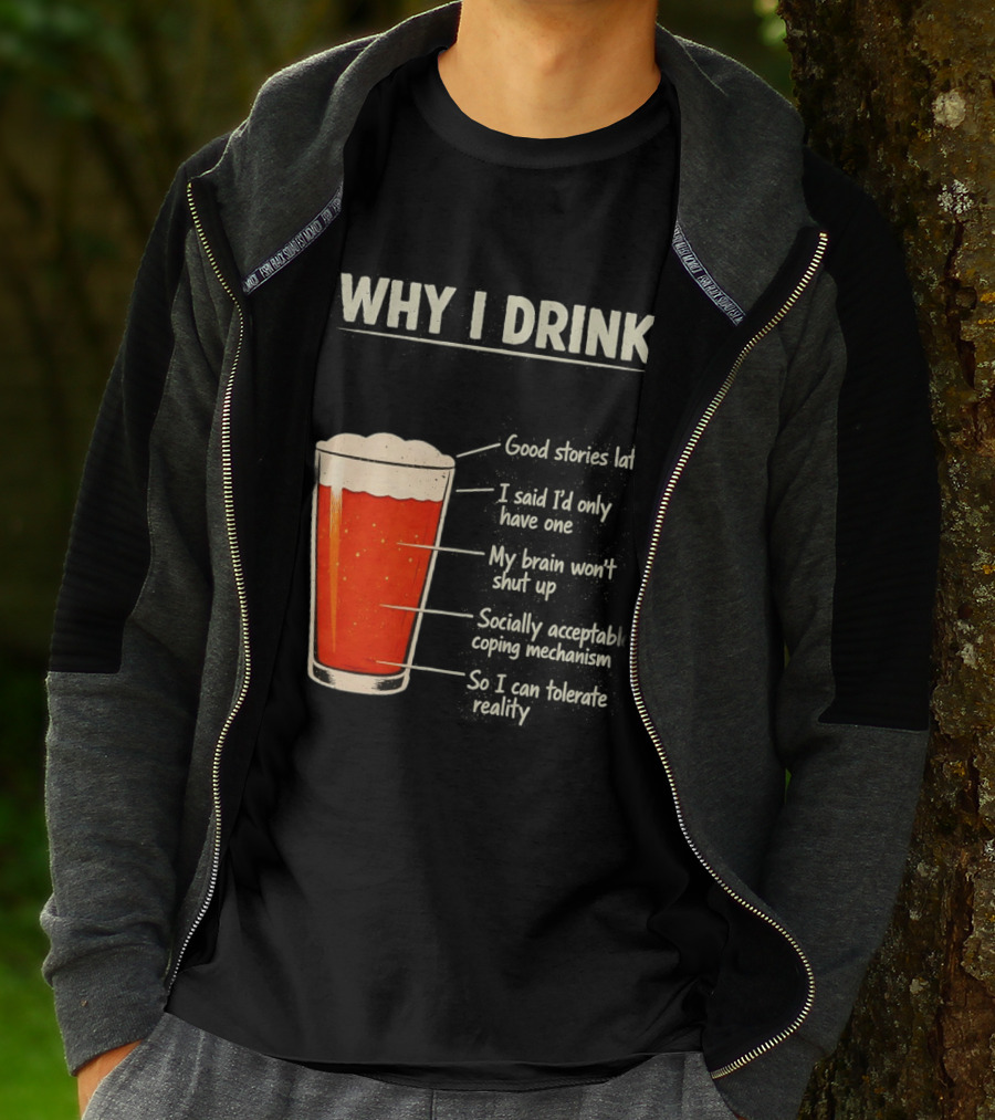 Why I Drink Beer Level Chart Vintage Humor T-Shirt