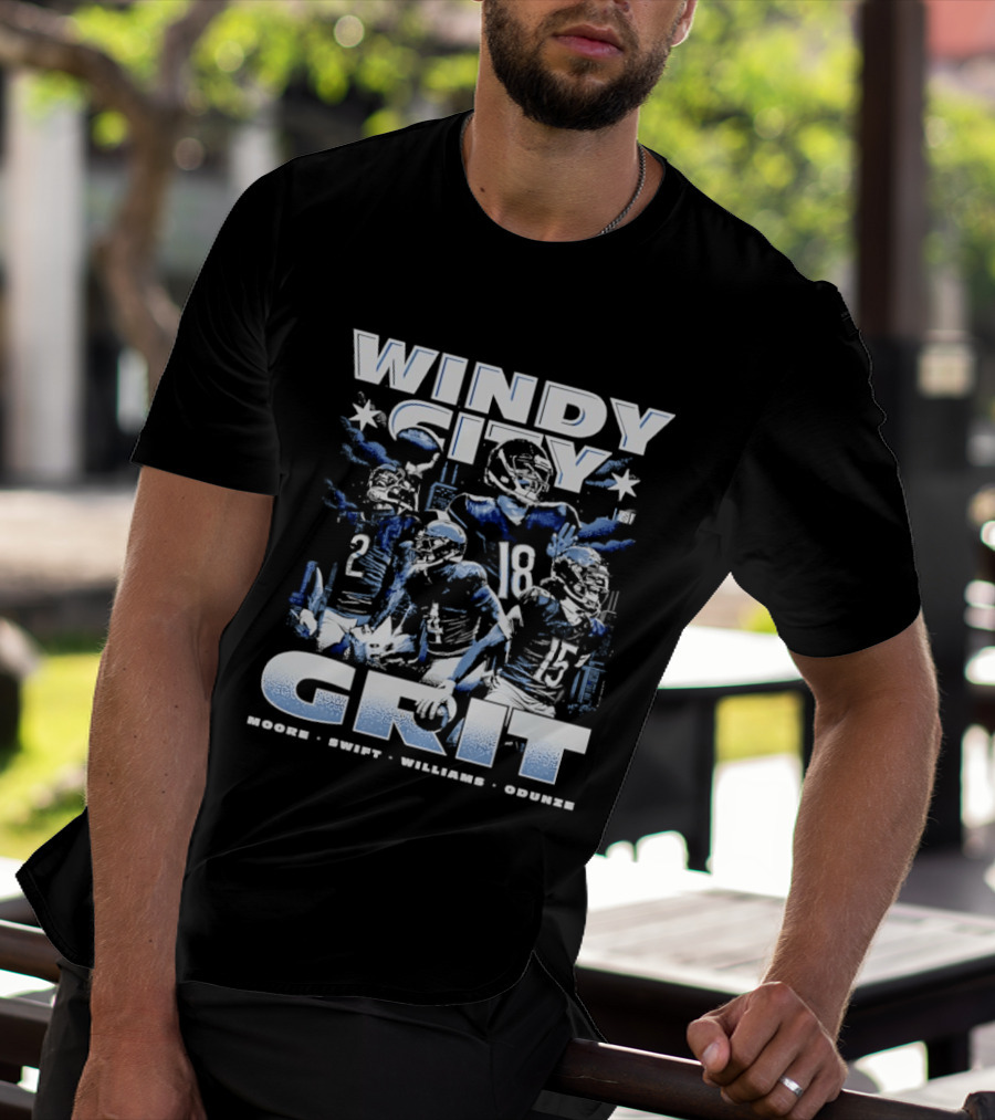 Windy City Grit Moore Swift Williams Odunze Chicago Legends T-Shirt
