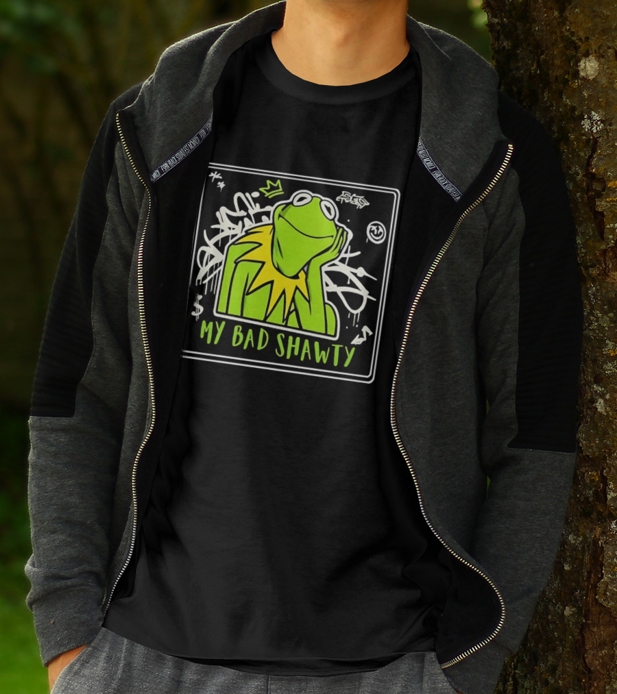Frog Kermit My Bad Shawty Graffiti Art Style With Crown T-Shirt