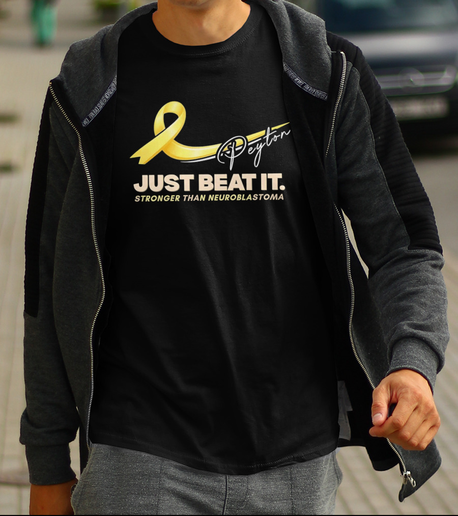 Payton Just Beat It Stronger Than Neuroblastoma Yellow Ribbon T-Shirt