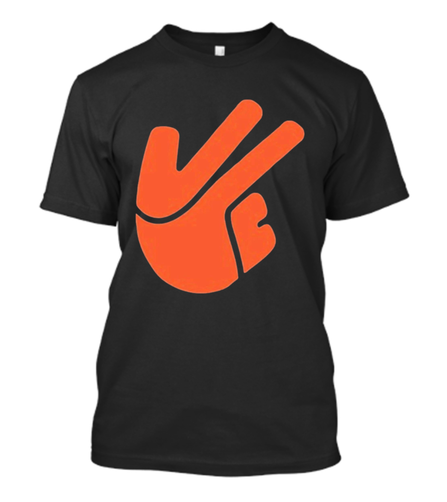 Jb11 Peace Sign Orange Hand Gesture T-Shirt