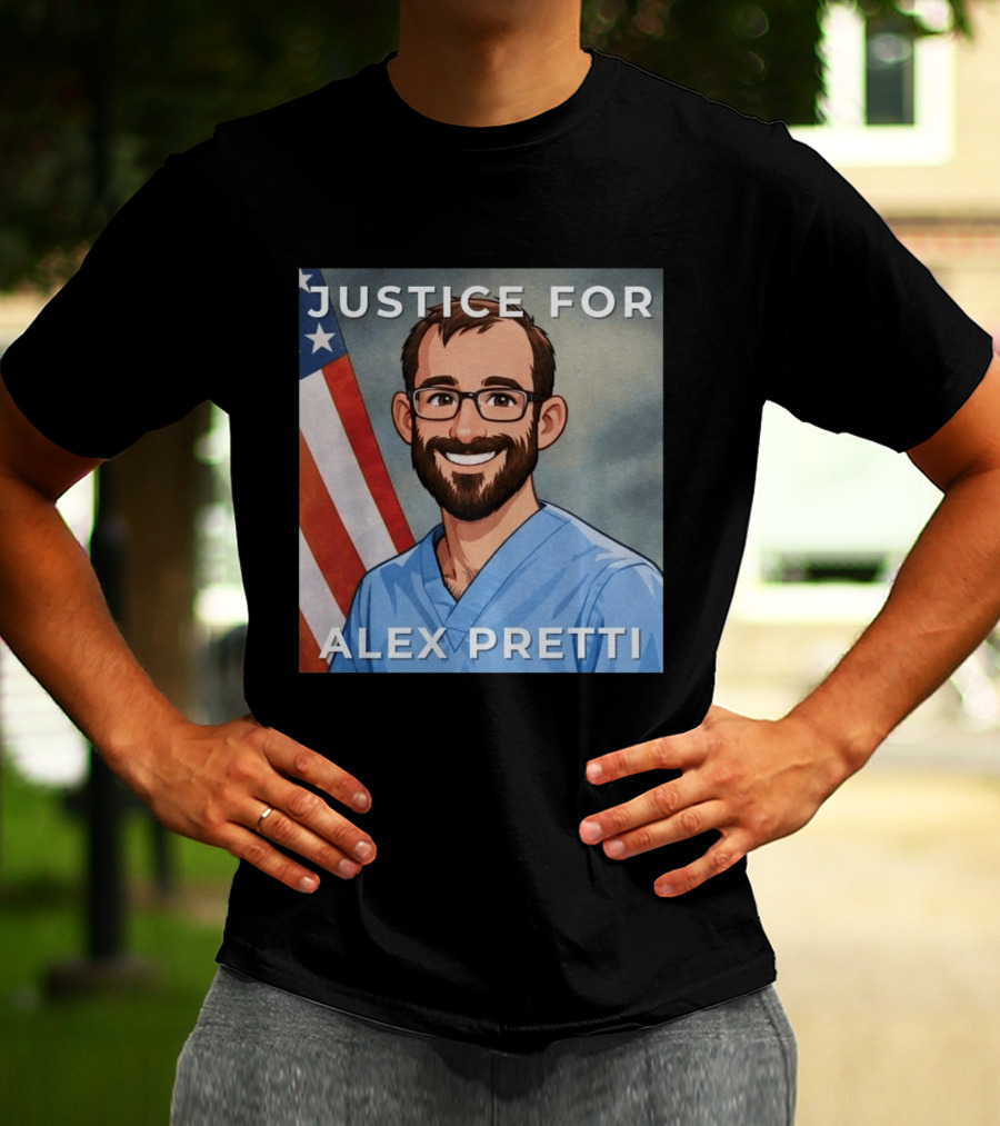 Justice For Alex Pretti Human Rights Protest Flag T-Shirt