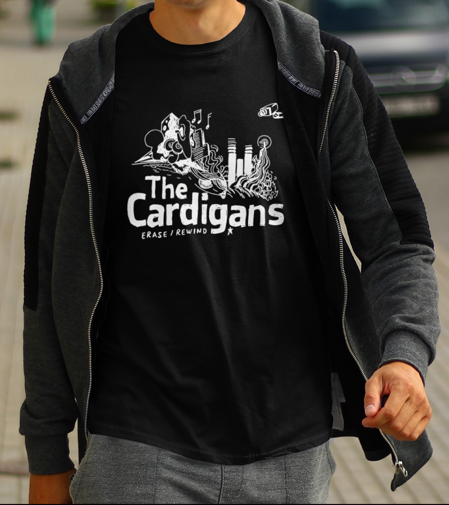 The Cardigans Erase Rewind Music Notes Cassette Tape T-Shirt