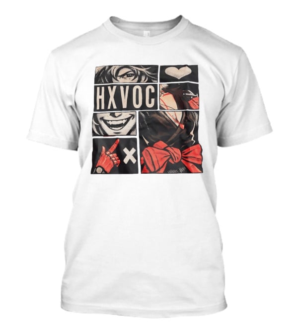 HXVOC Anime Manga Style Bold Red And Black T-Shirt