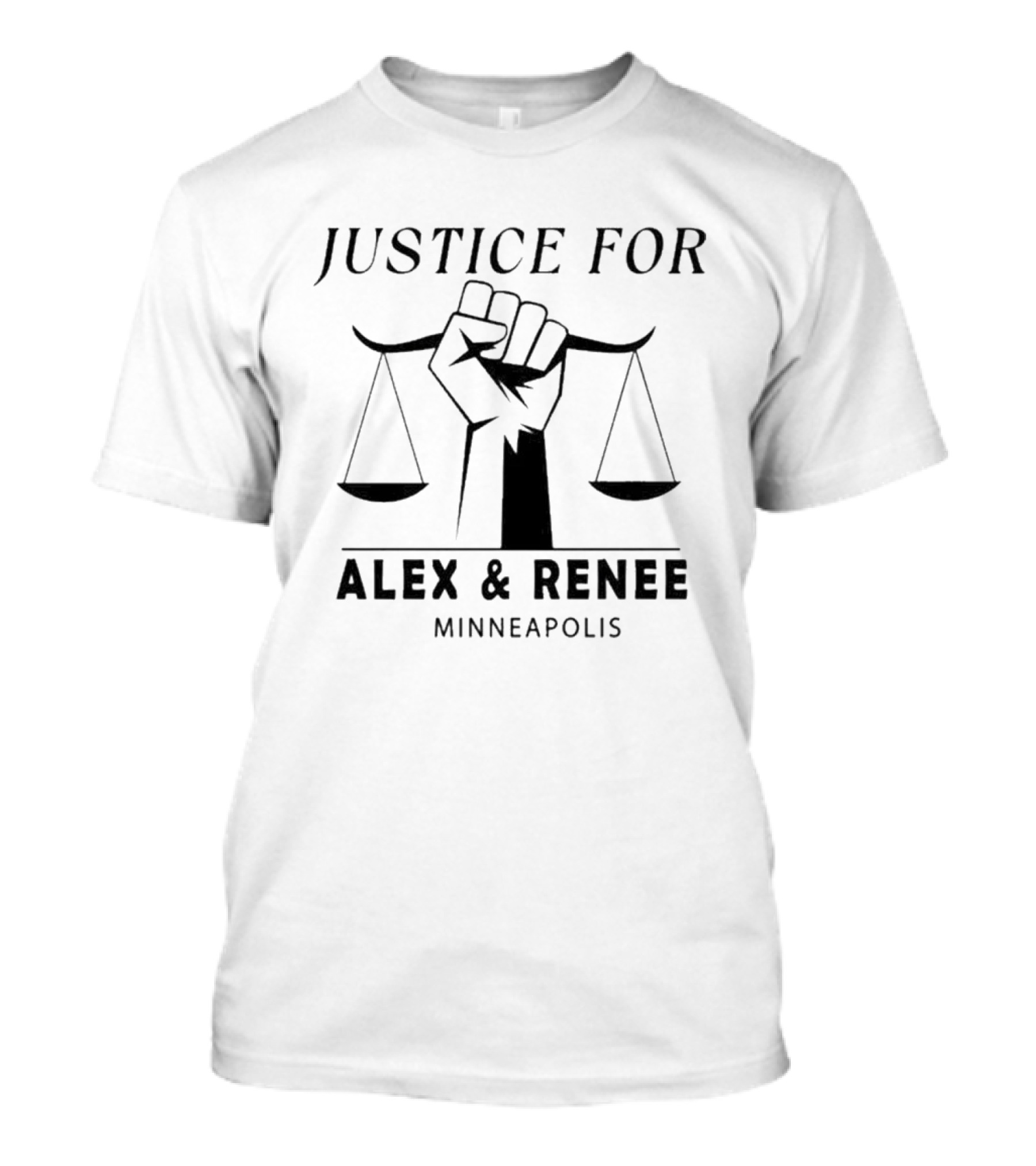 Justice For Alex And Renee Minneapolis Equality Movement Icon Fist With Scales T-Shirt