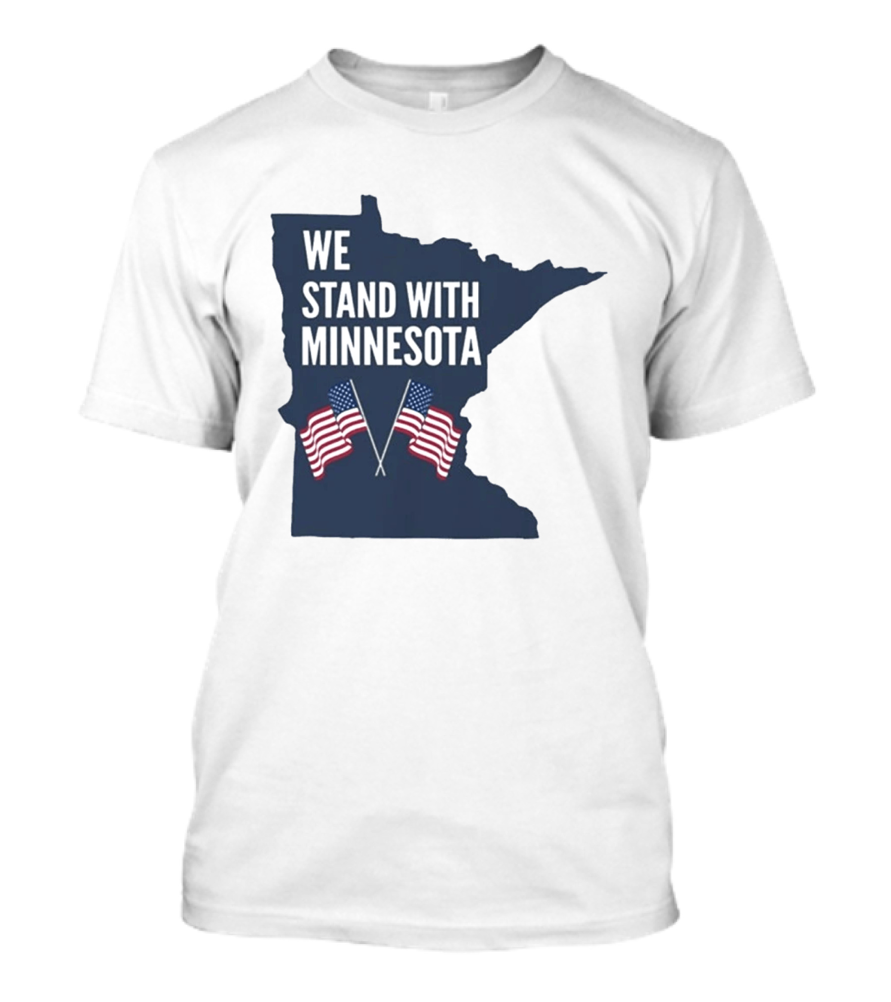 We Stand With Minnesota American Flags Solidarity T-Shirt