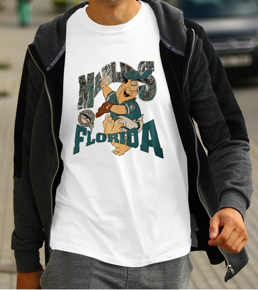 Florida Marlins The Flintstones Crossover Baseball T-Shirt