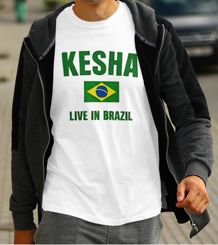 Kesha Live In Brazil Brazilian Flag Event T-Shirt