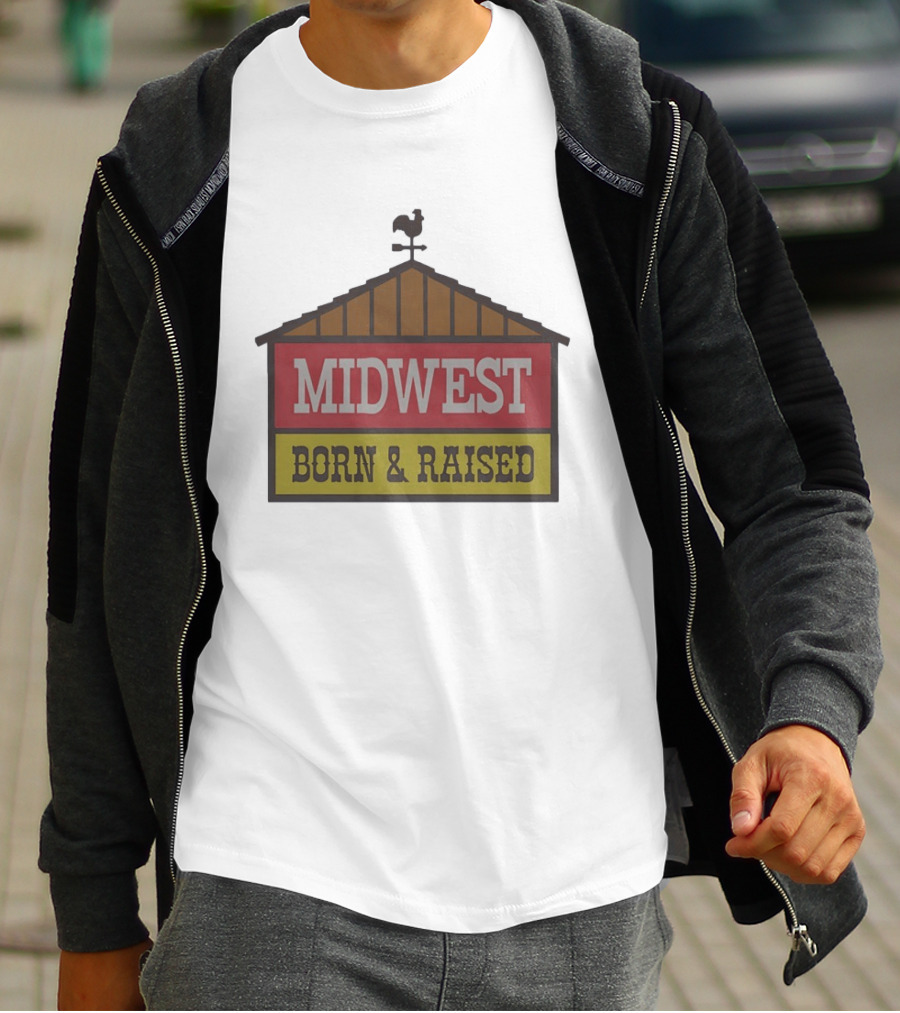 Midwest Born And Raised Weather Vane Symbol United State Of Indiana T-Shirt