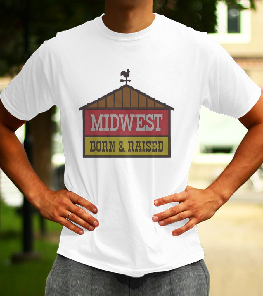 Midwest Born And Raised Weather Vane Symbol United State Of Indiana T-Shirt