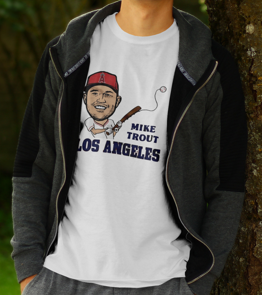 Mike Trout Los Angeles Angels Baseball Caricature T-Shirt
