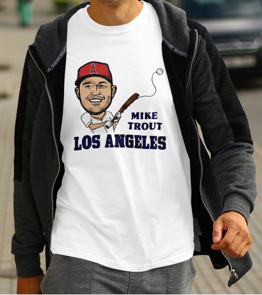Mike Trout Los Angeles Angels Baseball Caricature T-Shirt