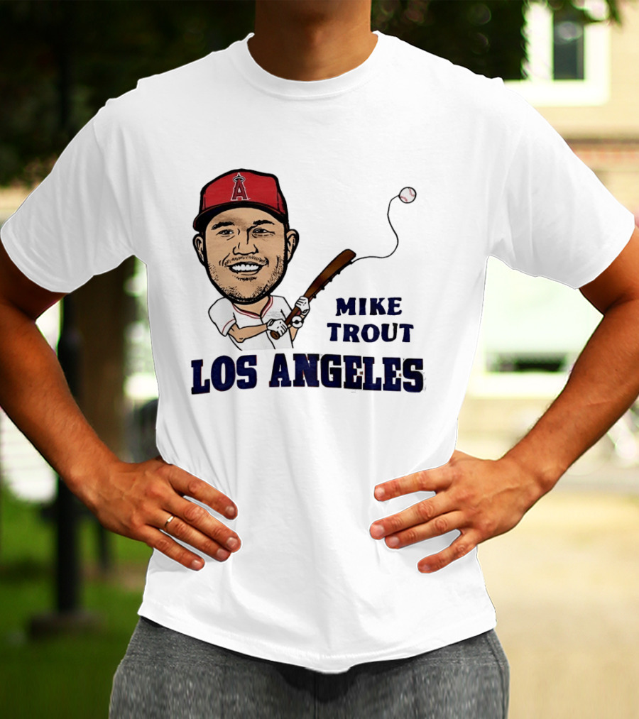 Mike Trout Los Angeles Angels Baseball Caricature T-Shirt