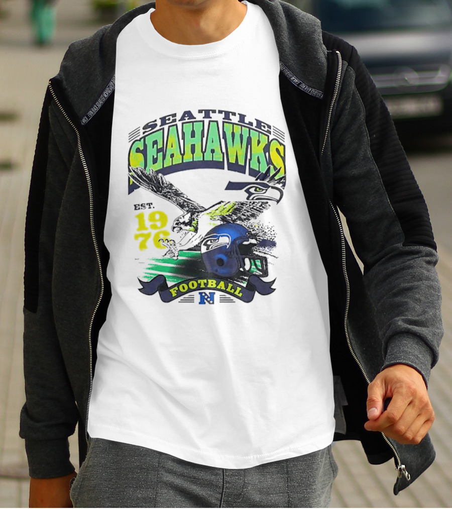 Seattle Seahawks Est. 1976 Football Puget Sound Champs Retro Helmet And Hawk T-Shirt