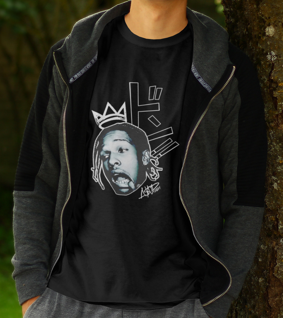 ASAP Rocky VI Big Head Crown Graphic Japan Text Signature T-Shirt