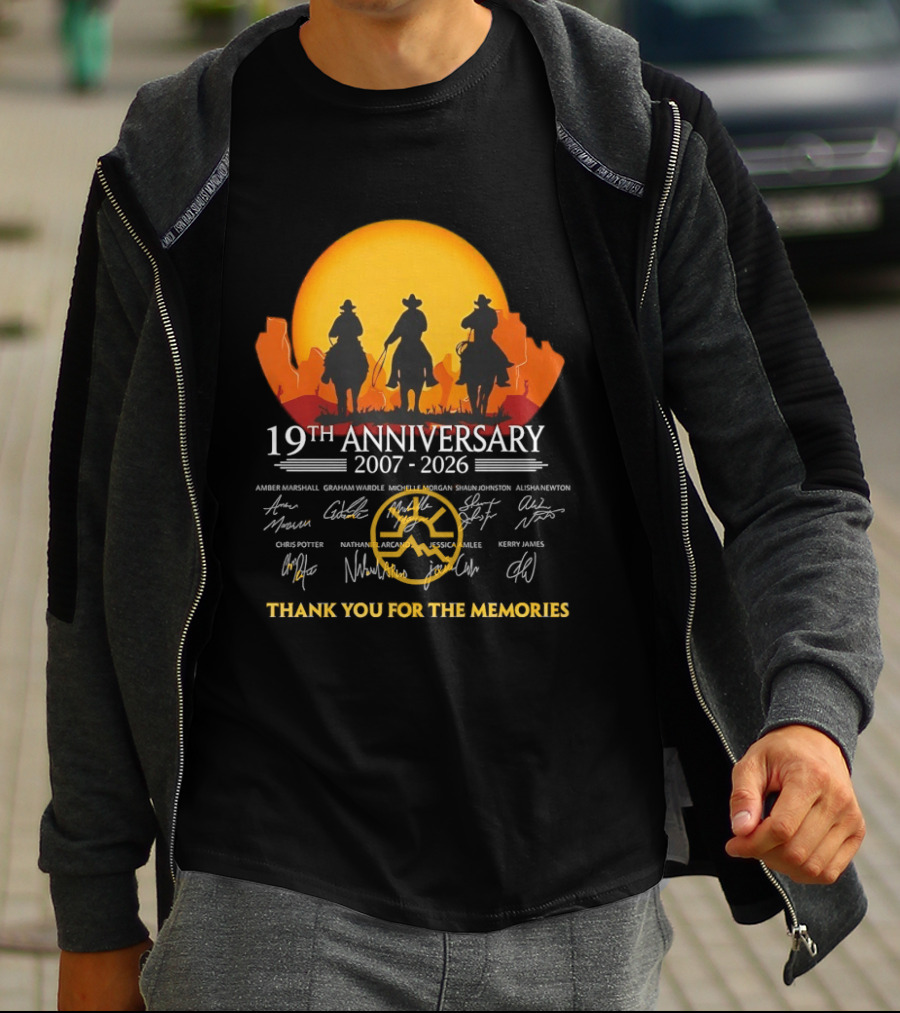 Heartland 19th Anniversary 2007 2026 Thank You For The Memories Cowboy T-Shirt