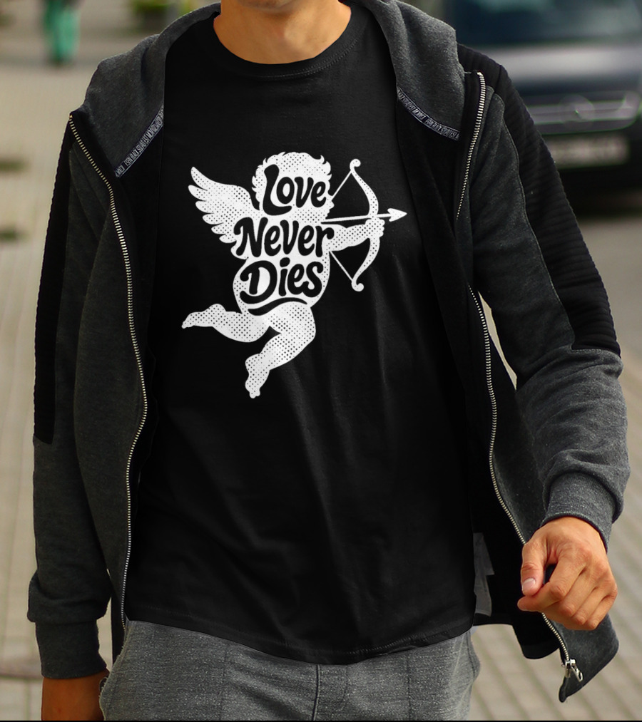 Love Never Dies Cupid Angel Archer T-Shirt