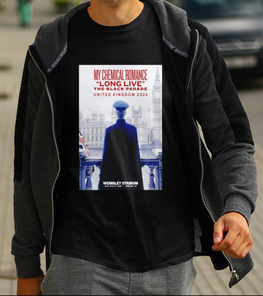 My Chemical Romance Long Live The Black Parade United Kingdom 2026 Wembley Stadium July 10 To 11 London UK T-Shirt