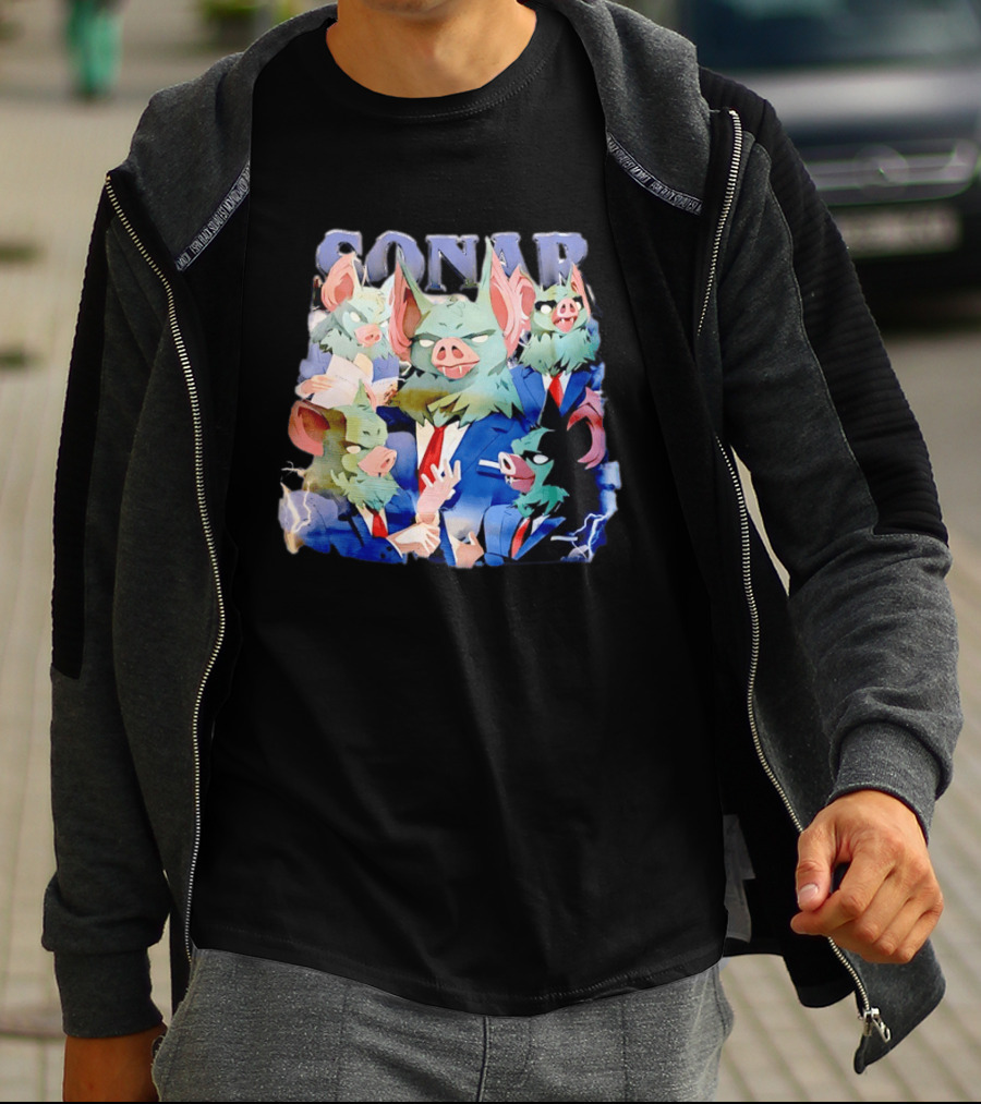 SONAR Dispatch Video Game Bat Characters Smoking Suits T-Shirt