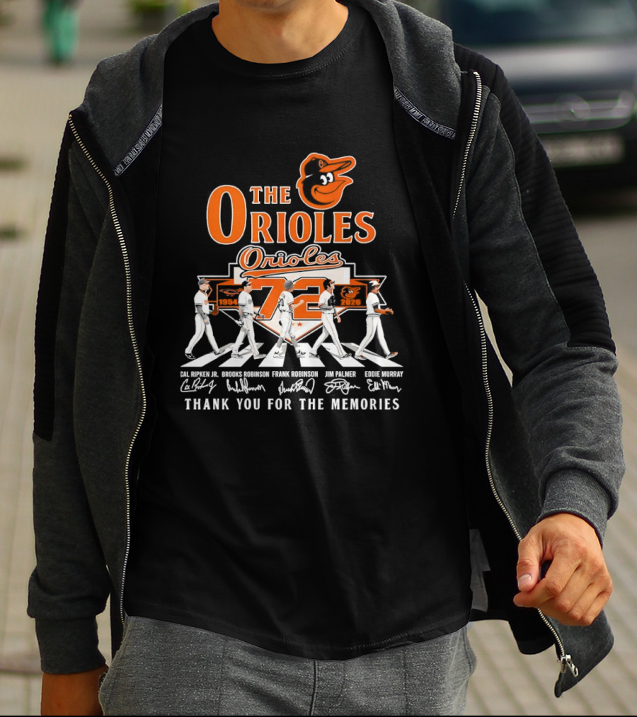 The Orioles 72 Thank You For The Memories MLB Legends T-Shirt
