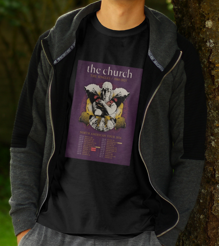 The Church The Singles 1980 2025 North American Tour 2026 Dates And Locations T-Shirt