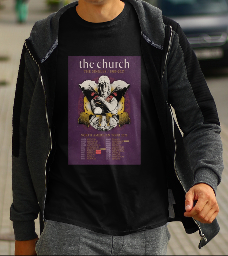 The Church The Singles 1980 2025 North American Tour 2026 Dates And Locations T-Shirt