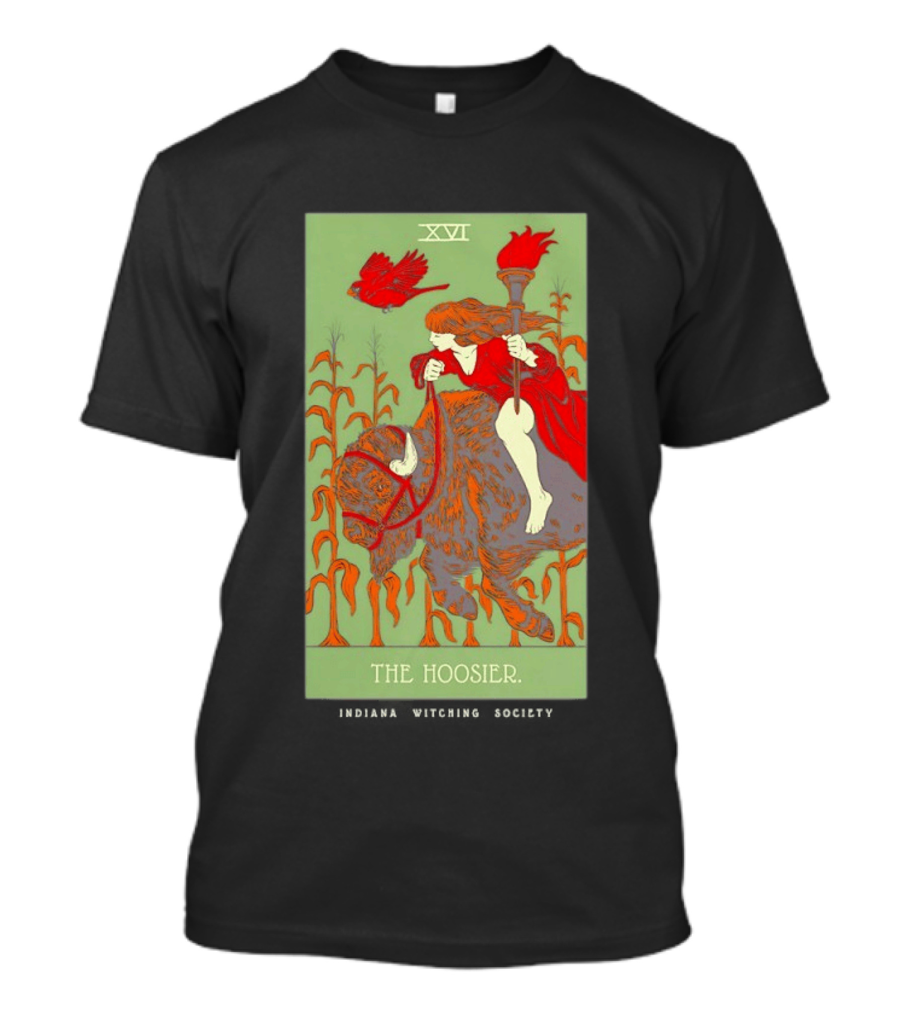 Women Riding Bison The Hoosier XVI Indiana Witching Society T-Shirt