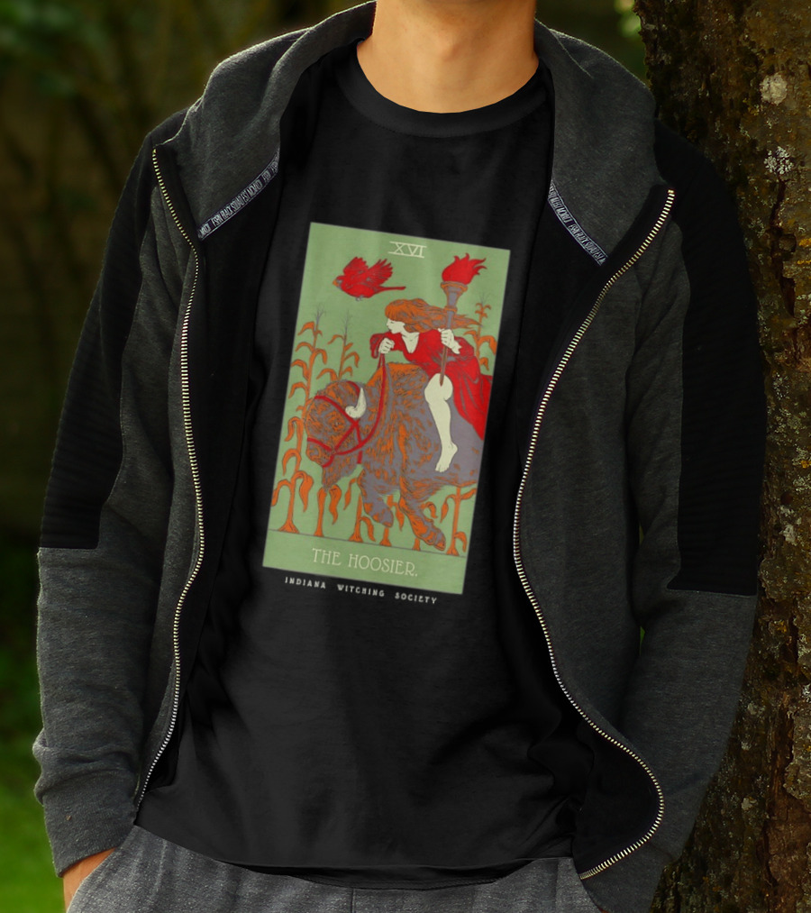 Women Riding Bison The Hoosier XVI Indiana Witching Society T-Shirt