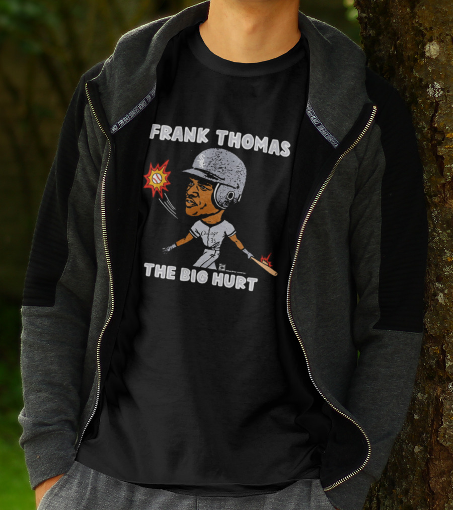 Frank Thomas The Big Hurt Chicago White Sox Baseball Cartoon T-Shirt