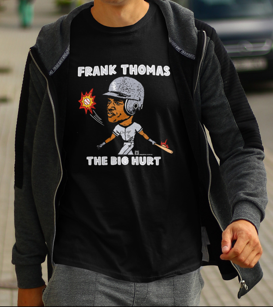 Frank Thomas The Big Hurt Chicago White Sox Baseball Cartoon T-Shirt