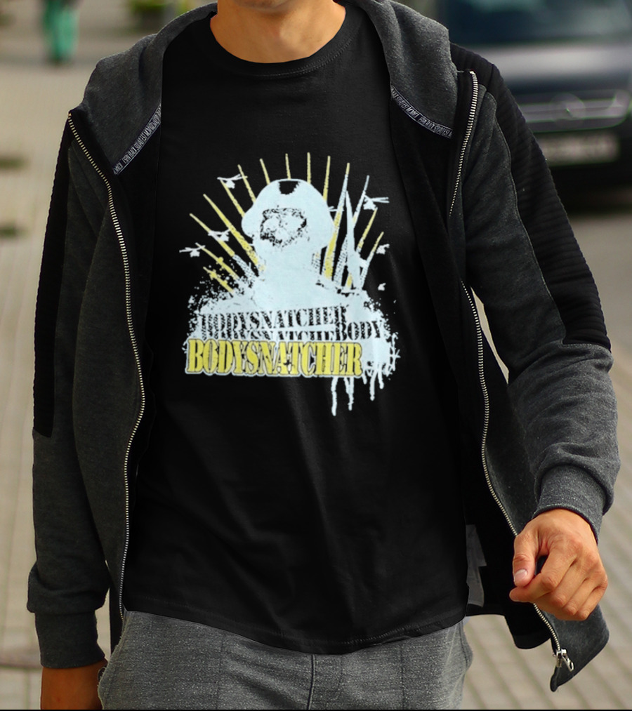 Bodysnatcher Helicopter Pilot Silhouette Sunburst T-Shirt