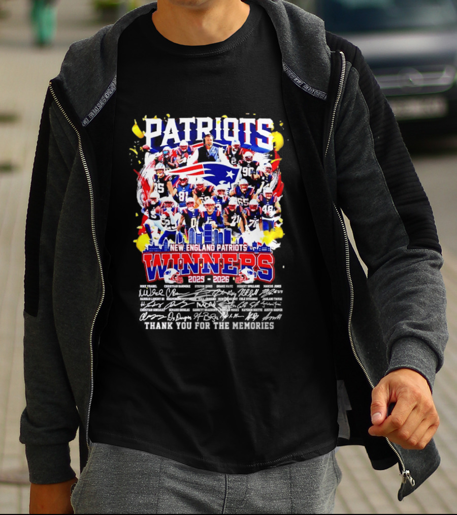 Patriots New England Patriots Winners 2025 2026 Thank You For The Memories T-Shirt