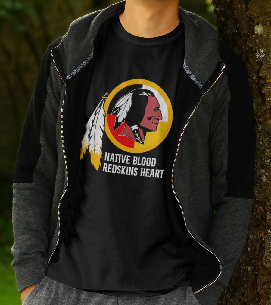 Native Blood Redskins Heart Washington Commanders T-Shirt