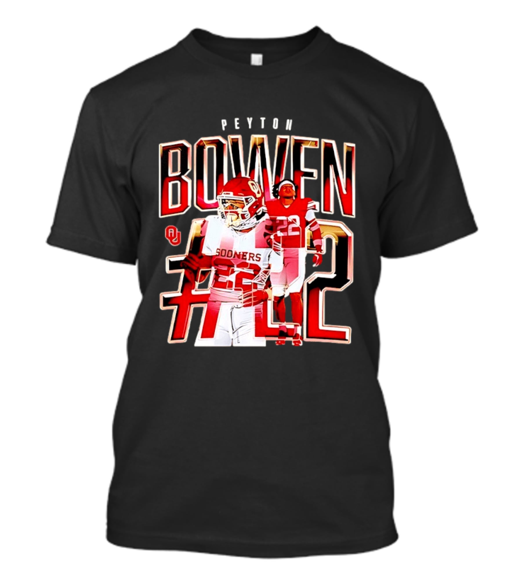 Oklahoma Sooners Bowen #22 NCAA Football Legends Caricature T-Shirt