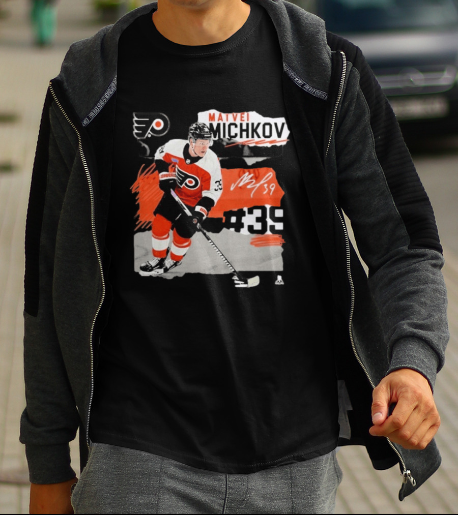 Philadelphia Flyers Matvei Michkov 39 Fresh Ice Hockey Skating T-Shirt
