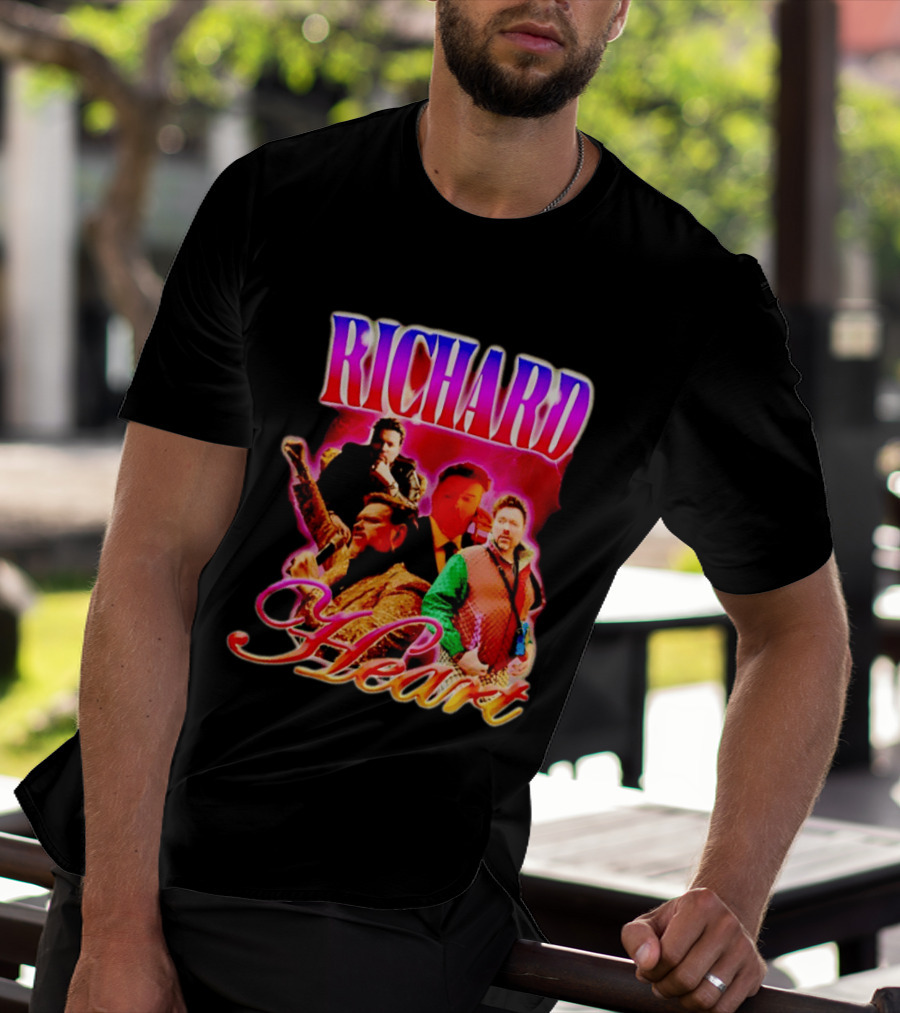 Richard Heart Lightning Bold Nostalgic Collage T-Shirt