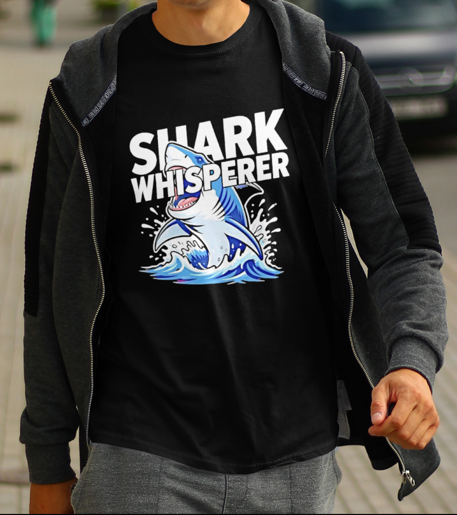 Shark Whisperer Great White Ocean Splash T-Shirt
