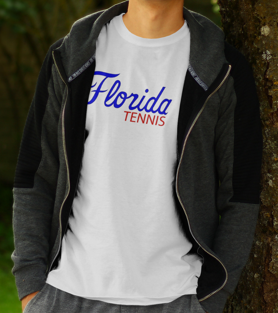 Florida Tennis Bold Blue Red Script T-Shirt