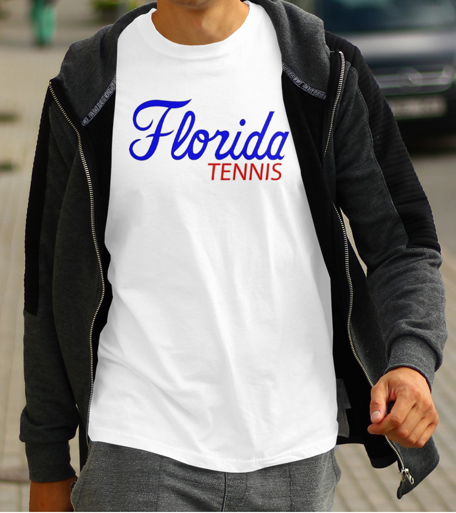 Florida Tennis Bold Blue Red Script T-Shirt