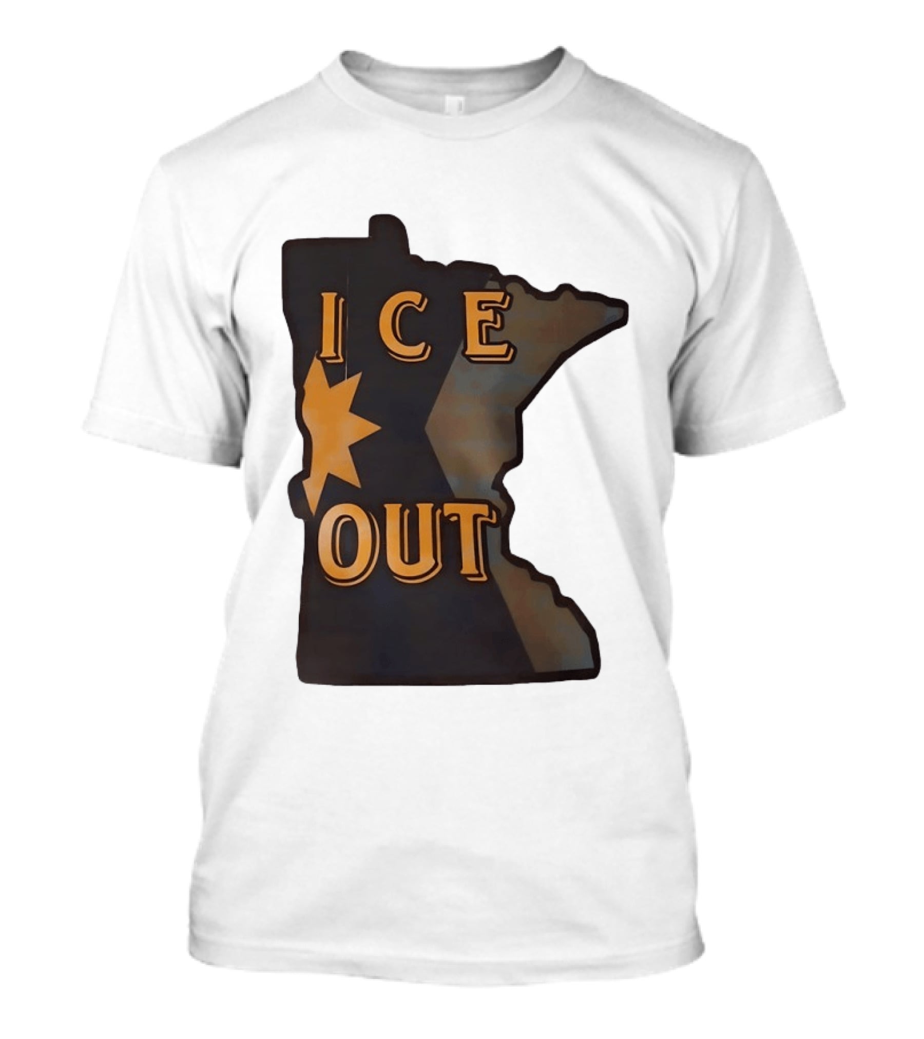 Minnesota Ice Out Bold Graphic State Map T-Shirt