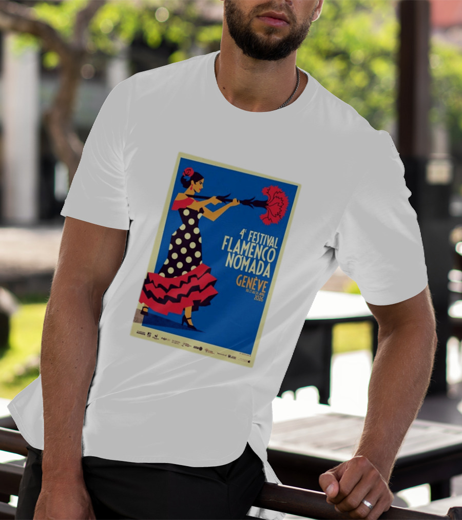4º Festival Flamenco Nómada Genève 2026 Jan 27 April 26 Flamenco Dancer Polka Dot Dress T-Shirt