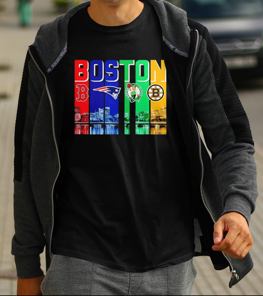 Boston Red Sox New England Patriots Celtics Bruins Mashup Sports Boston T-Shirt