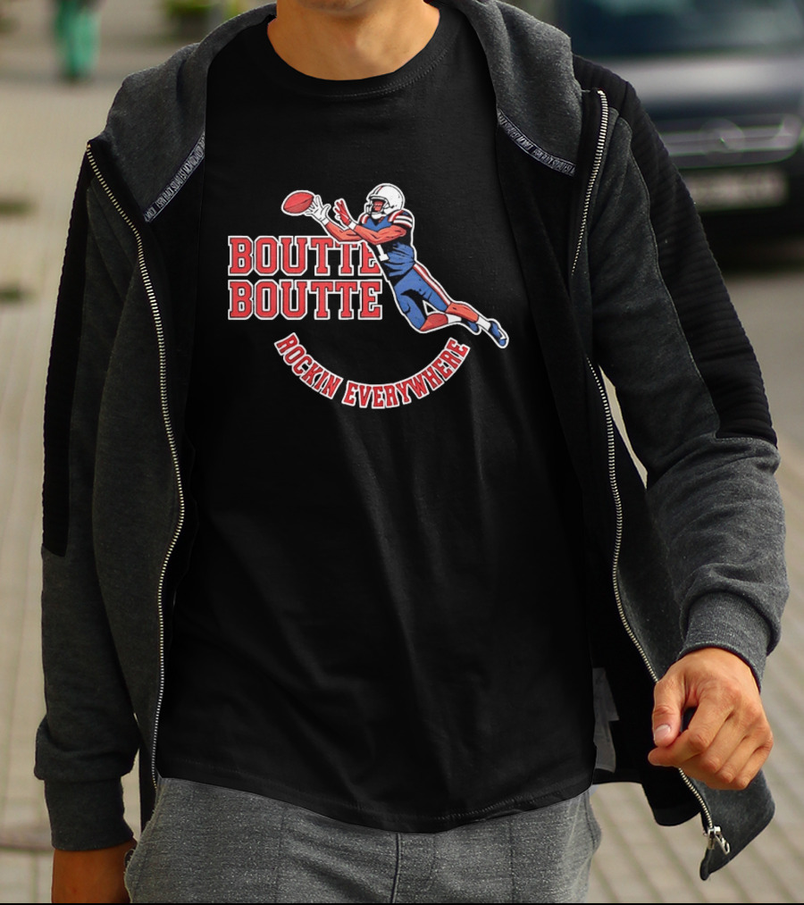 Boutte Boutte Rockin Everywhere Kayshon Boutte New England Patriots Football T-Shirt