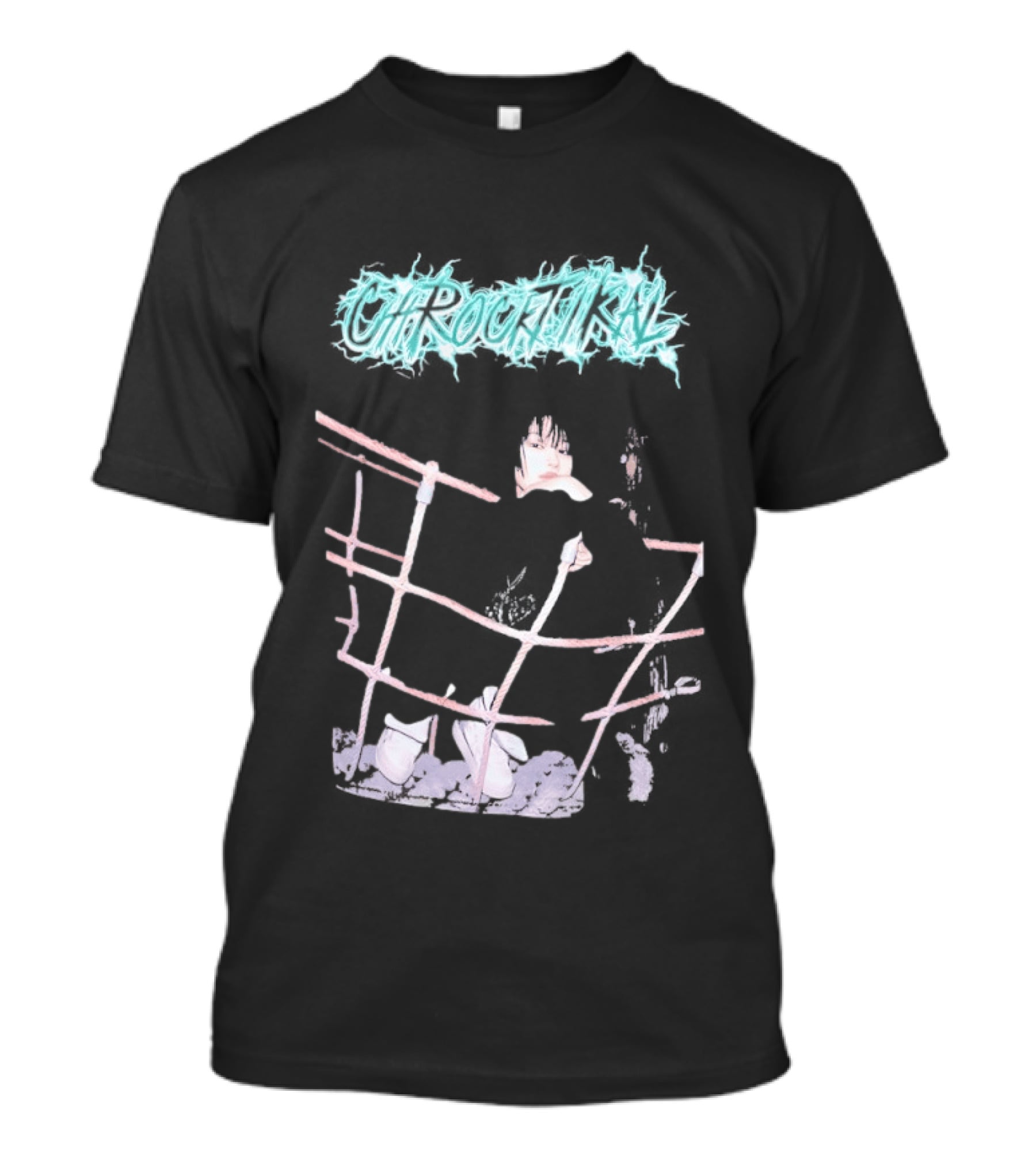 ChRocktikal Band Neon Style Abstract Art With Unique Pink Structure T-Shirt