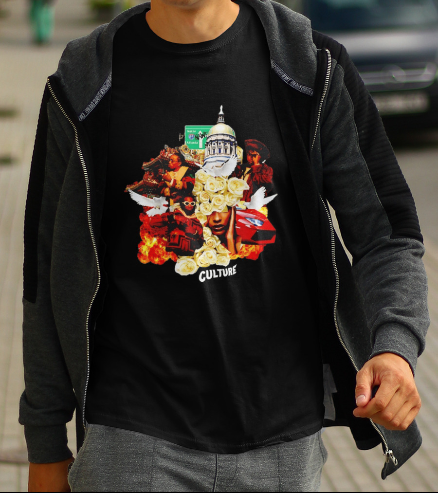 Culture Band Roses Album Iconic Atlanta North 85 Collage T-Shirt