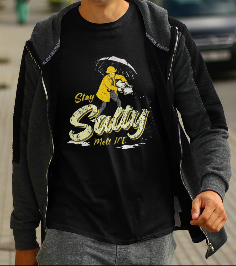 Stay Salty Firefighter Emphasis On Melting ICE T-Shirt
