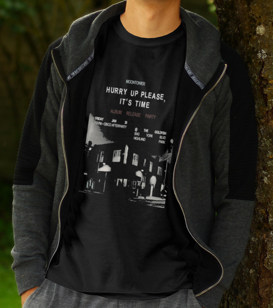 Moontower Hurry Up Please It's Time Highland Park California January 30 2026 T-Shirt