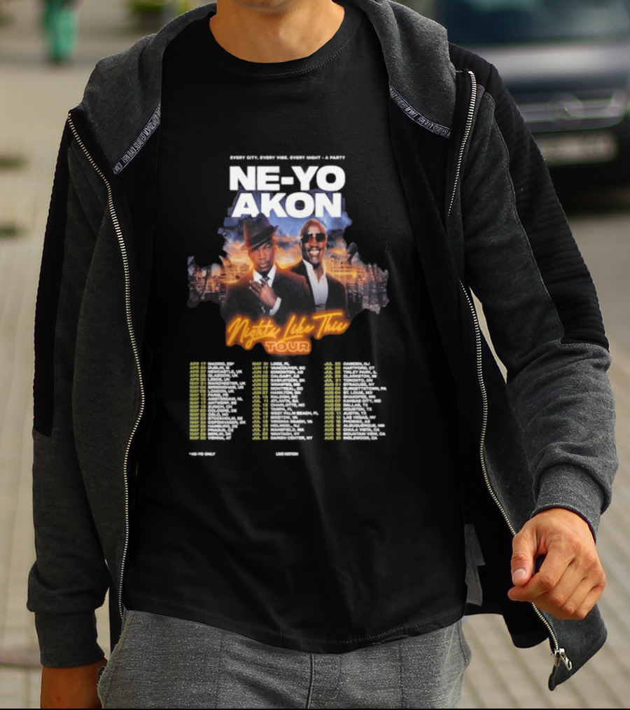 Ne Yo Akon Nights Like This Tour 2026 Dates City Skyline T-Shirt