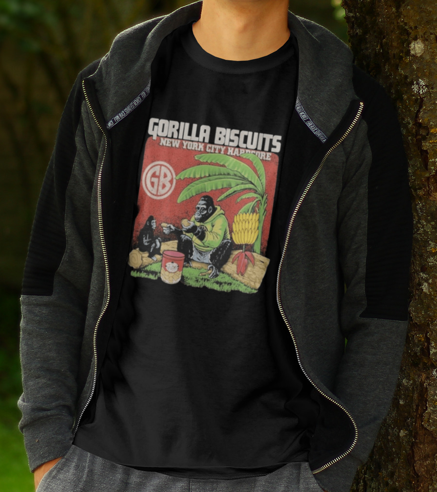 Gorilla Biscuits New York City Hardcore GB Logo Banana Tree Scene T-Shirt