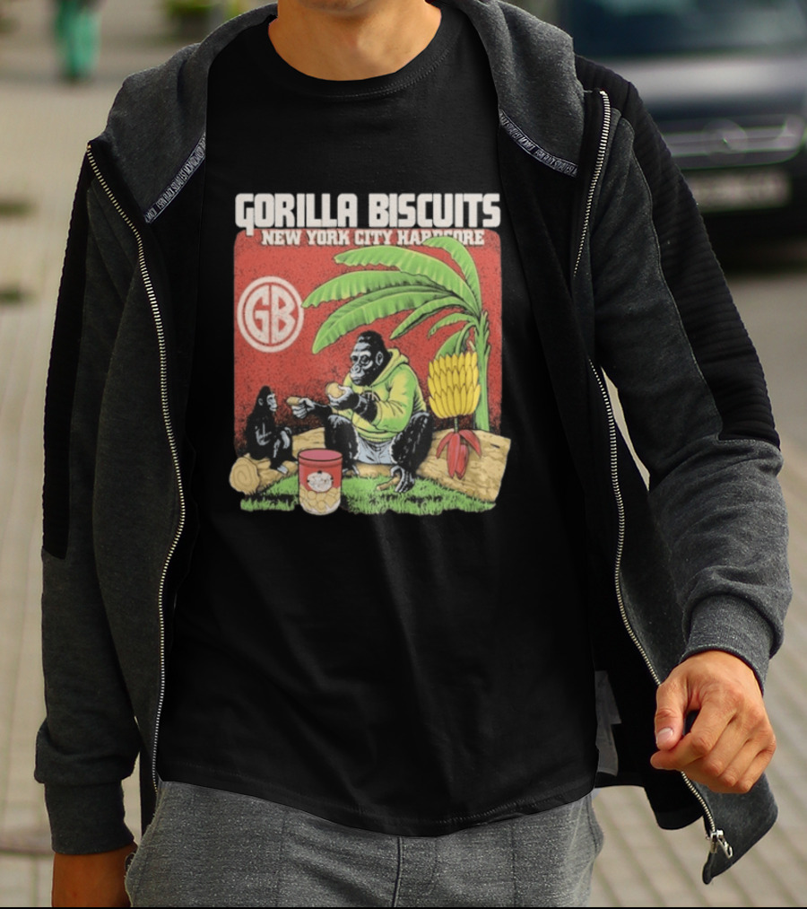 Gorilla Biscuits New York City Hardcore GB Logo Banana Tree Scene T-Shirt